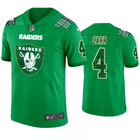 Camiseta Hombre NFL Las Vegas Raiders Derek Carr 4 Kelly Verde St. Patricks Day